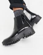 Raid Palma Flat Chelsea Boots In Black