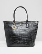 Versace Jeans Croc Bag With Buckle Detail - Black