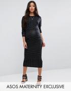 Asos Maternity Chevron Stripe Dress - Multi