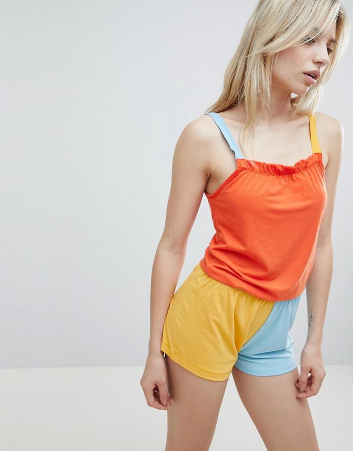 Lazy Days Color Block Romper - Multi