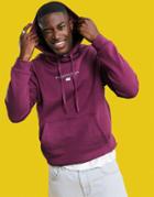 Asos Design Hoodie In Burgundy Organic Cotton Blend With Washington City Print-red