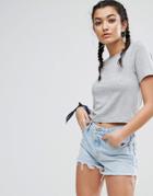 Asos Crop T-shirt - Gray