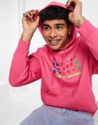 Asos Design Oversized Hoodie In Pink With Cartoon Candy Chest Print