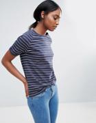 Bethnals Connie Raglan Stripe T-shirt - Navy