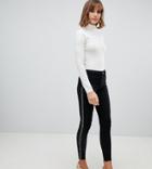River Island Molly Skinny Jeans With Chevron Stripe In Black - Black