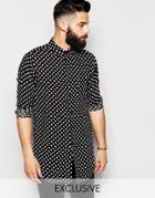 Reclaimed Vintage Shirt With Polka Dots - Black
