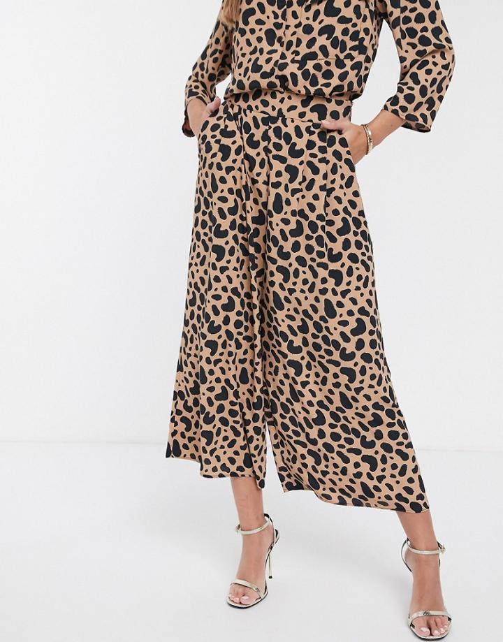 Asos Design Animal Print Culottes-multi