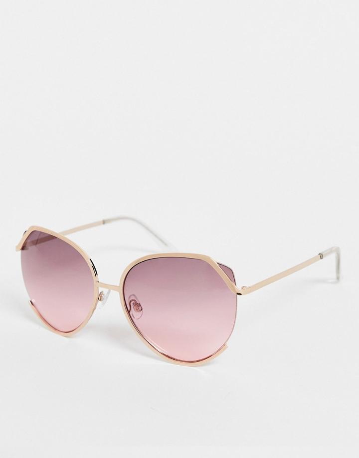 Svnx Oversized Sunglasses With Metal Detail In Gold