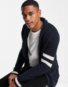 Only & Sons Shawl Cardigan In Navy