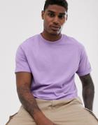 Bershka Join Life Organic Cotton Loose Fit T-shirt In Purple