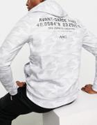 Avant Garde Grid Hoodie In Light Gray Camo-white