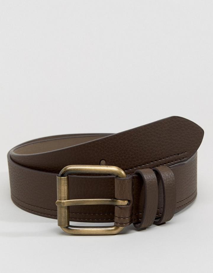 Ben Sherman Casual Roller Jeans Leather Belt - Brown