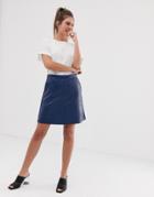 Only Faux Leather Mini Skirt-blue