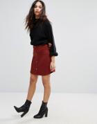Vero Moda Skirt With Button Front - Red