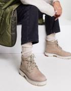Levi's Suede Lace Up Ankle Boots In Beige-neutral