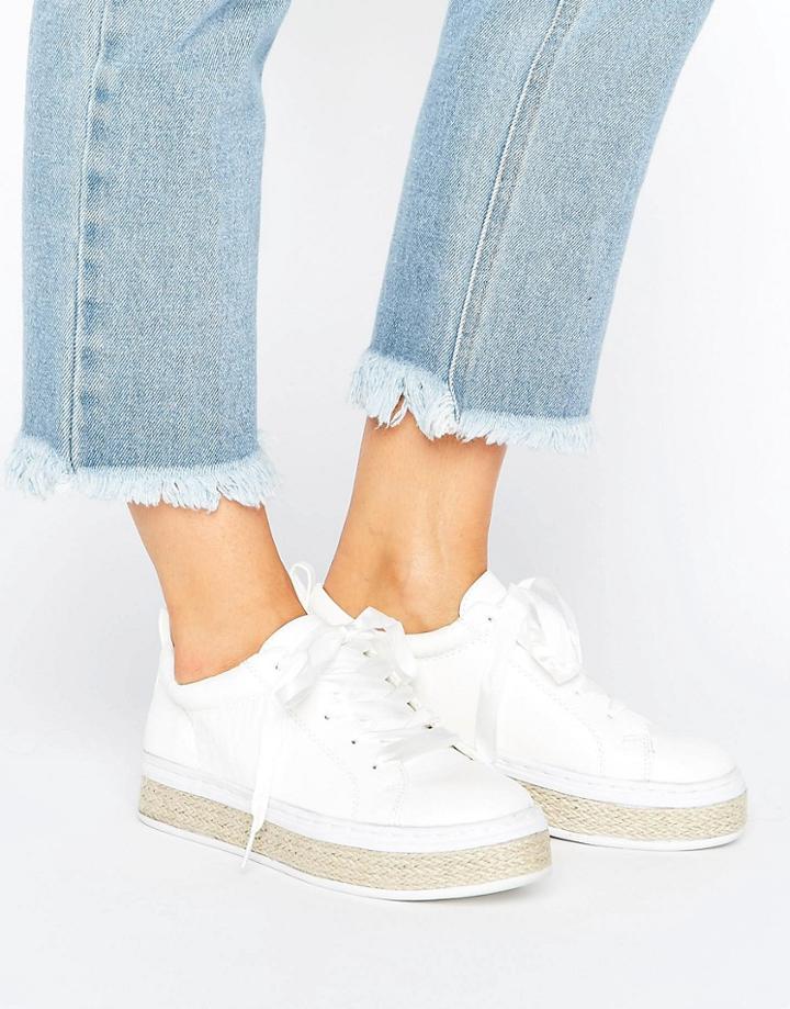 Truffle Espadrille Lace Up Sneaker - White