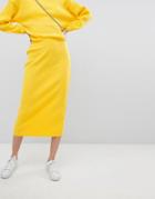 Asos Design Co-ord Knitted Skirt - Yellow