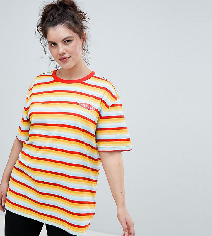 Puma Plus Exclusive Organic Cotton Rainbow Stripes T-shirt - Red