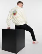 Liquor N Poker Tennis Club Bomber Jacket With Back Embroidered Emblem In Off-white