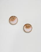 Asos Shimmer Resin Stud Earrings - Gold