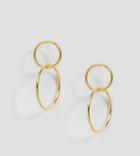 Dogeared Gold Plated Karma Linked Circle Earrings - Gold