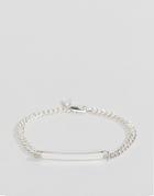 Chained & Able Flat Curb Id Bracelet In Silver - Silver