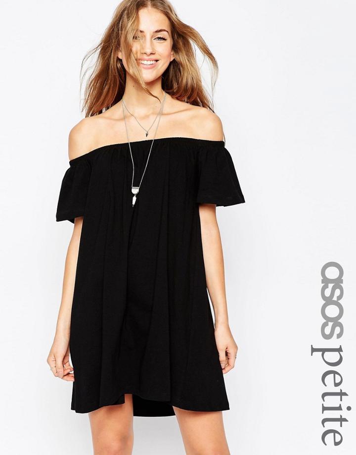 Asos Petite Off Shoulder Mini Dress - White
