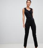 True Violet Tall Wrap Front Jumpsuit - Black