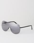 Asos Oversized Smoke Lens Visor With Matt Black Arms - Black