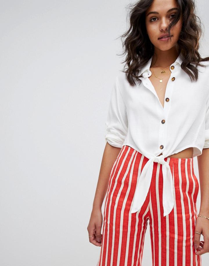 Faithfull Beau Rivage Cropped Shirt - White