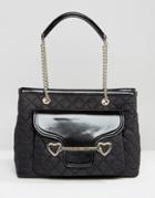 Love Moschino Shoulder Bag With Chain Straps - Black