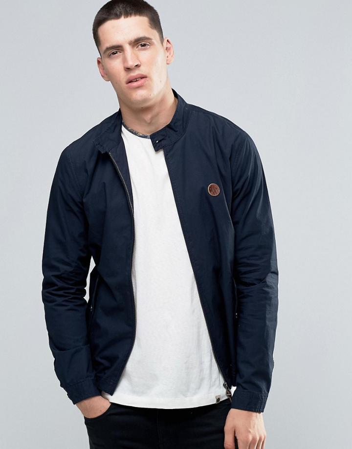 Pretty Green Harrington Jacket In Slim Fit Navy - Navy
