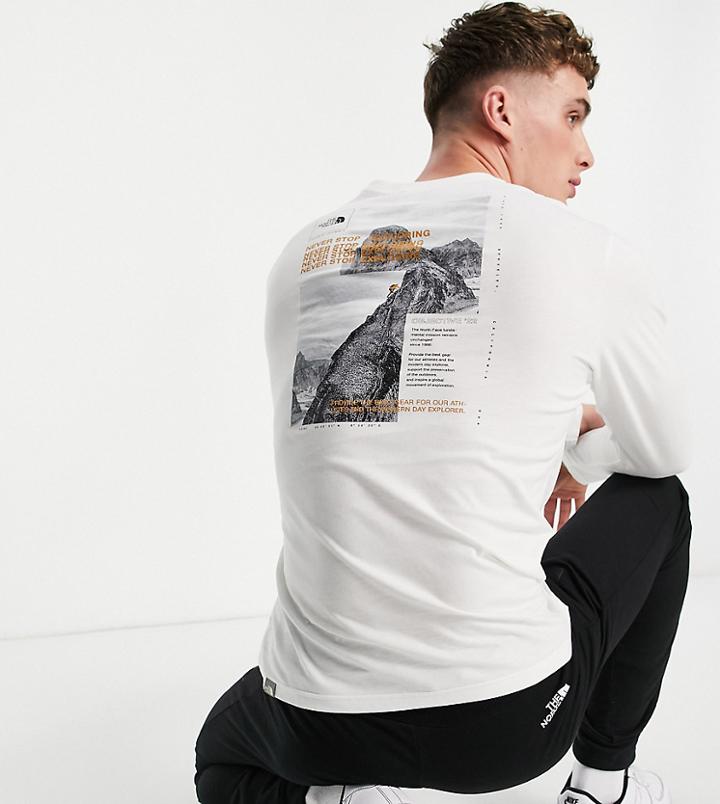 The North Face Collage Long Sleeve T-shirt In White Exclusive To Asos