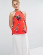 Ted Baker Sallyy Tropical Halterneck Top - Red