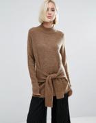 Vero Moda Tie Sweater - Brown