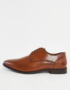 Red Tape Derby Leather Lace Up Shoes In Tan-brown