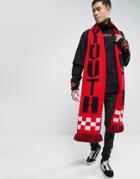 Granted Oversized Scarf With Youth Statement - Red