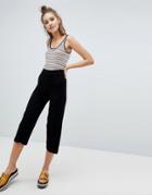 Pull & Bear Wide Leg Pants In Black - Black