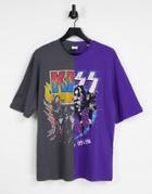 Jack & Jones Originals Relaxed Fit T-shirt With Kiss Split Print In Black And Navy-multi