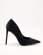 Steve Madden Vala Studded Stiletto Shoe In Black