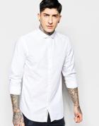 Produkt Shirt With Curve Collar In Slim Fit - White