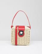 Stradivarius Square Straw Bag - Cream