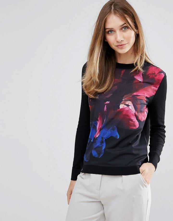 Ted Baker Impressionist Bloom Sweater - Black