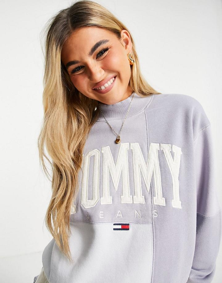 Tommy Jeans Collegiate Logo Sweatshirt In Blue-blues