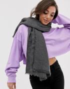 Asos Design Lightweight Recycled Polyester Scarf - Gray