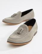 Boohooman Tassel Loafers In Light Gray - Gray