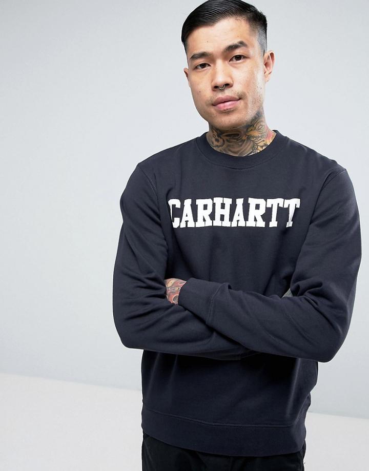 Carhartt Wip College Regular Fit Sweatshirt - Navy