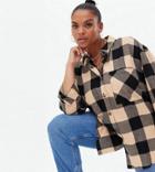 New Look Curve Plaid Oversized Shirt In Black