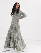 Resume Patience Check Print Shirt Midaxi Dress