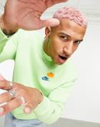 Nike Multi Futura Crew Neck Sweatshirt In Neon Green